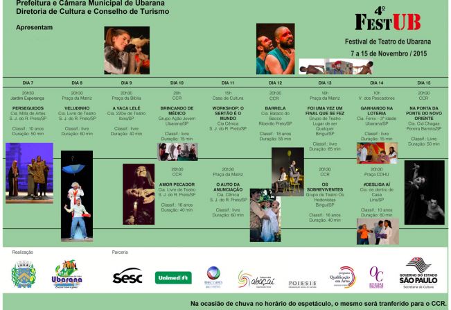 Prefeitura Divulga programação do 4º Festival de Teatro